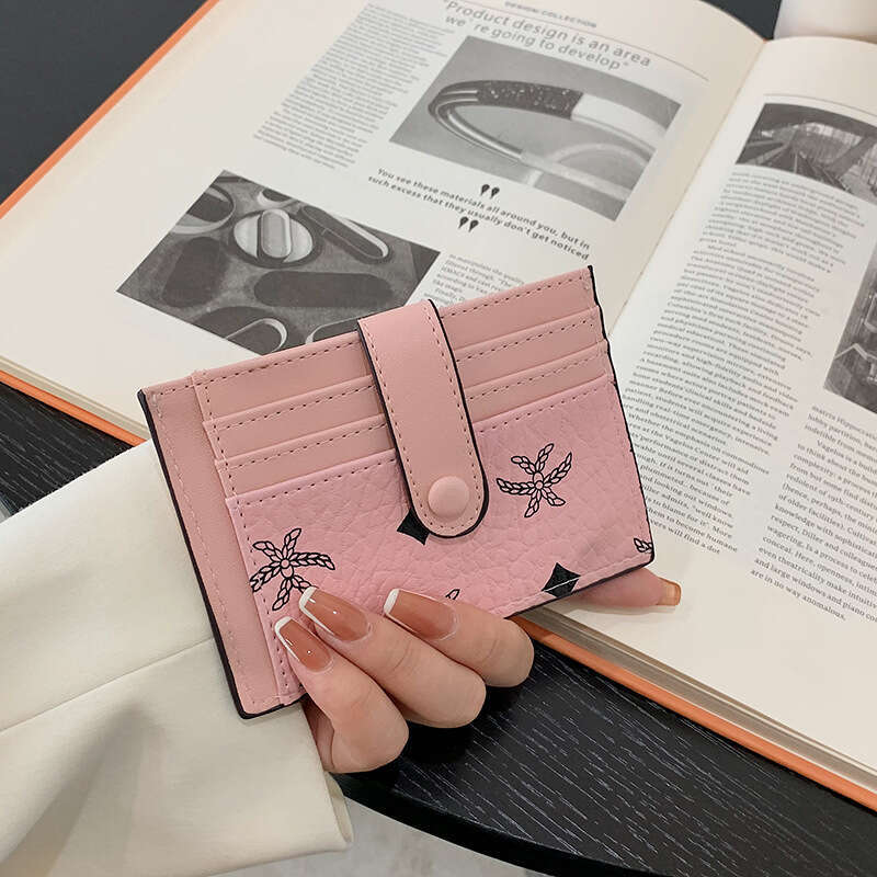 Trendy INS Style Holder Exquisite Autumn Winter Simple Buckle Small Wallet New Bank Card Case