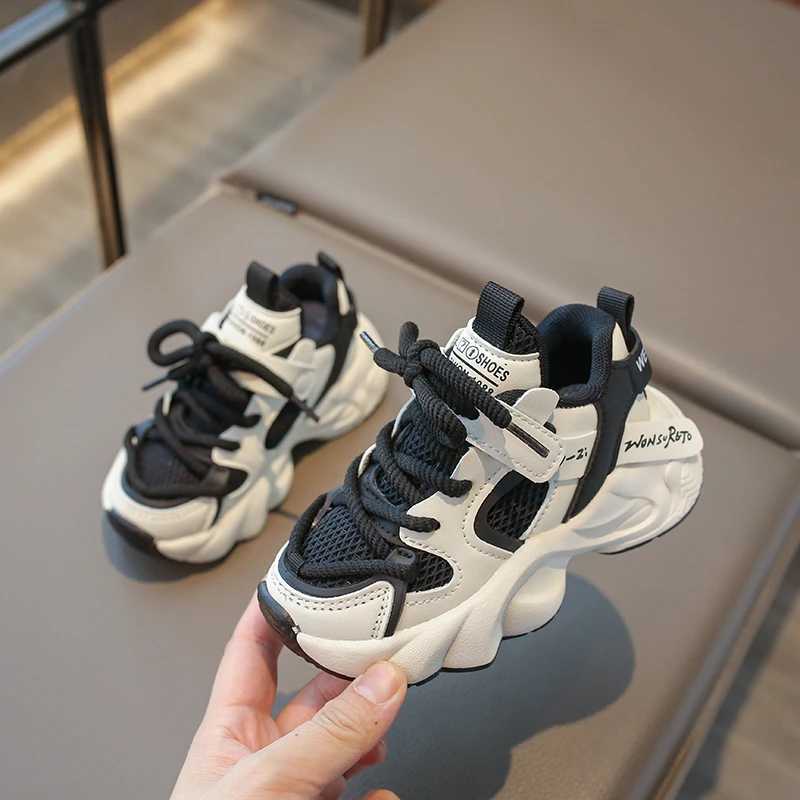 2024 New Girls Sneakers Color Matching Soft Laceup Color Matching Soft Breatheable Children Mesh Sport Shoes for Boys Nonslip S251027