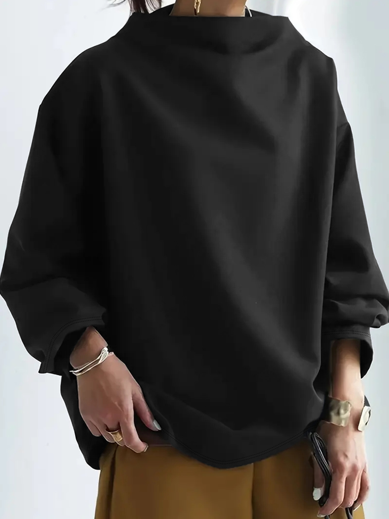 Elegant Basic Wardrobe Staple: Comfortable Fleece Fabric Tunic Coat Styled Garment Ideal For Daily Use from Size Small Upward---CF55351