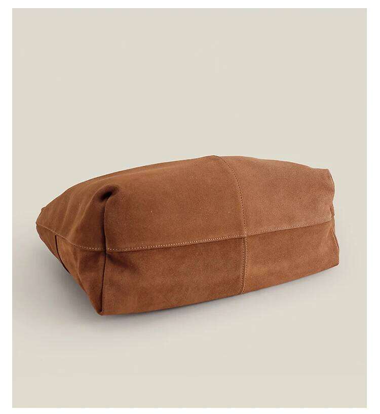 Designer Luxury Euro Style High Investment Work Huge Big Capacity Winter Travel Tote Real Suede Cow Leather Women Handbag Green Armpit Purse