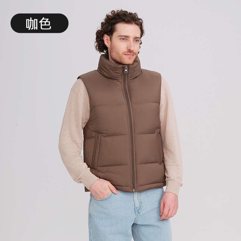 White Duck Stand Collar Thickened Down Men's Vest 2025 New Autumn Winter Warm Casual Jacket