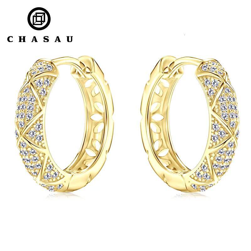 High Quality Luxury Jewelry 925 Sterling Silver 09mm08mm Moissanite Fashion Hoop Irregular Earrings for Women