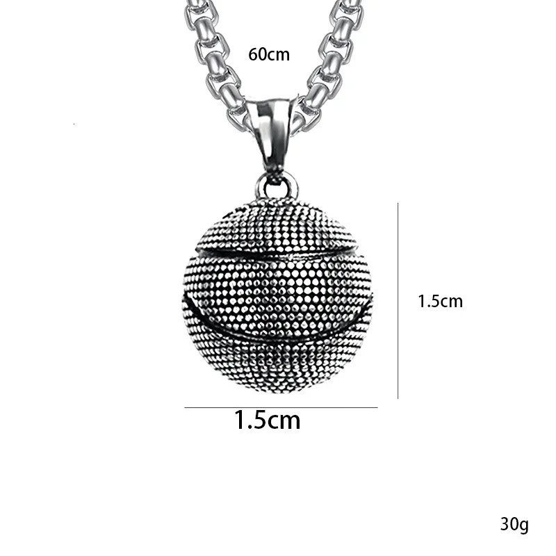 Basketball Pendant Mens Necklace Sports Style Stainless Steel Chain Fashion Hip Hop Neck Accessories Party Jewelry Gifts 251020