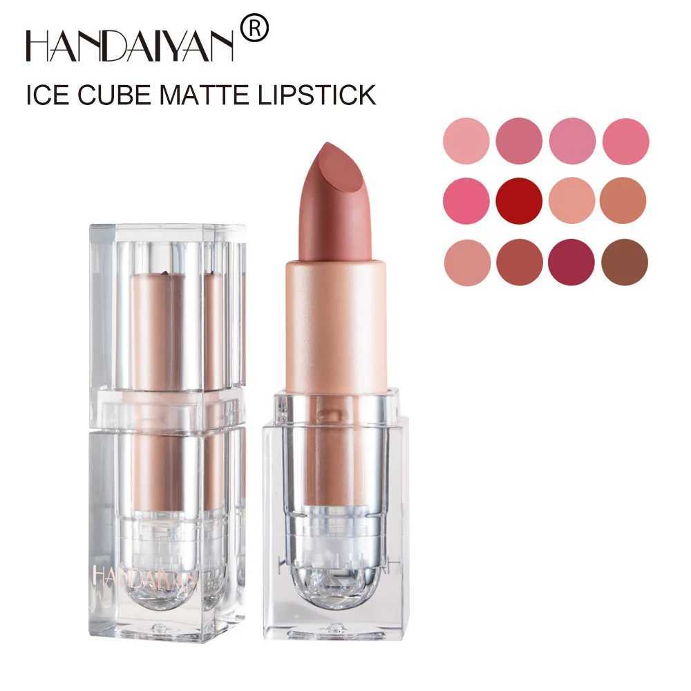Handaiyan 2 Colors Matte Waterproof Velvet Nude Lipstick Sexy Red Brown Pigments Makeup Long Lasting Profissional W251027