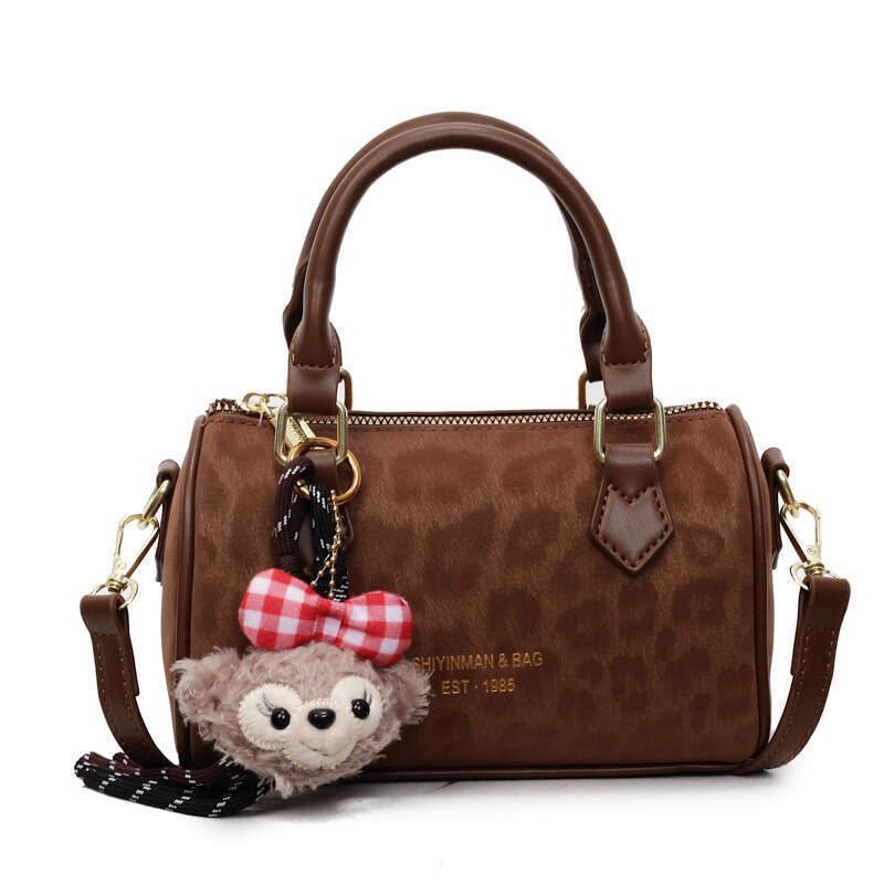 Women's Leopard Print Boston Pillow Designer Bag - 2025 New Trendy High-Value Handbag, Stylish for Handheld, Shoulder & Crossbody Wear