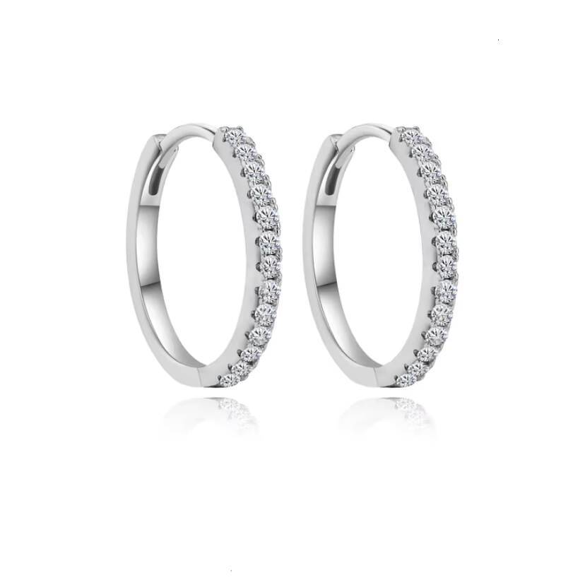 Wholesale Luxury 925 Sterling Silver Fine Moissanite Earrings Minimalist Hoop Earring Moissanite Jewelry for Women Girls