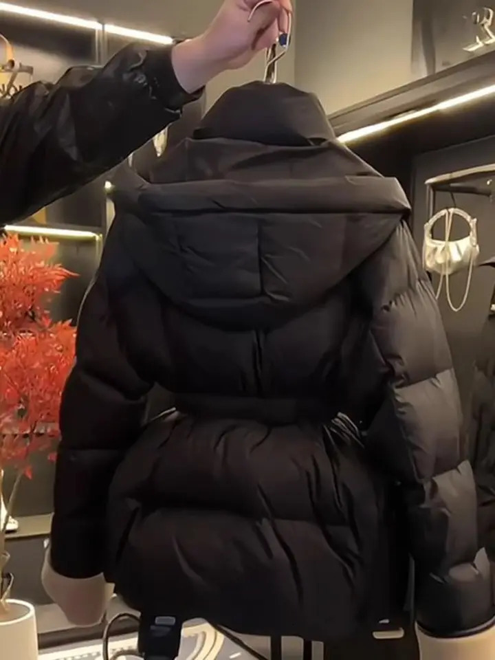 Woman Winter Clothing Parkas Long Female Womens Spring Jackets Down Outerwear Short Coats Waist Belt 251027