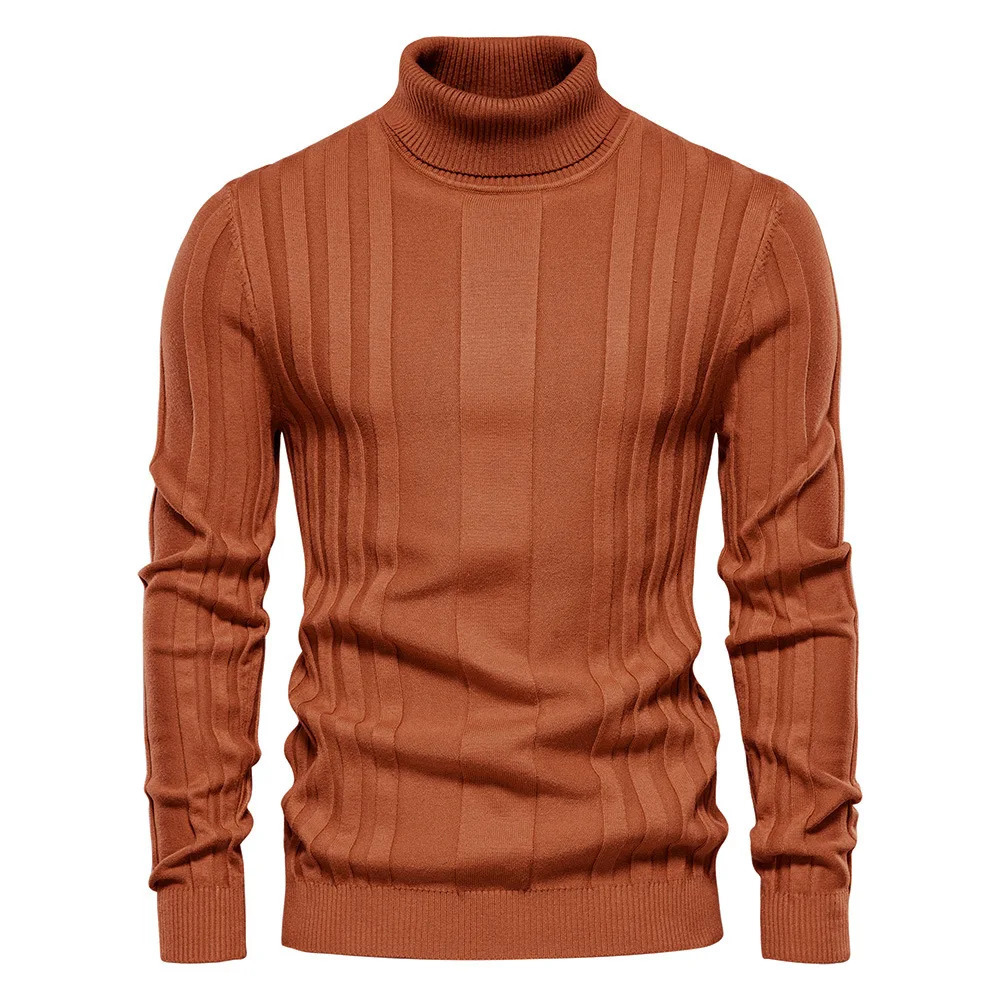 Sweater Autumn Mens Turtleneck Casual Knitted Warm Bottoming Shirt Solid Color Pullover 251016