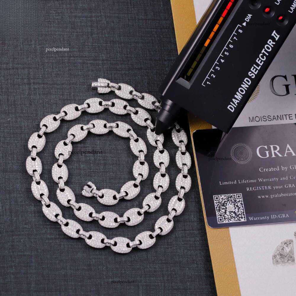 Fashion Mossanite Fine Jewelry 6mm 8mm Wide S Sier Dia Necklace VVS Moissanite Hiphop Cuban Link Chain