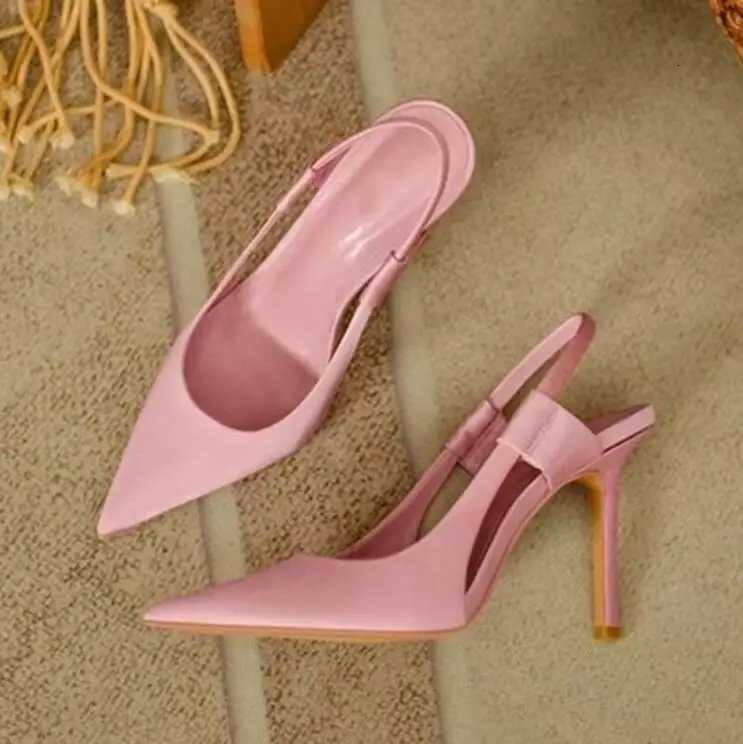 2024 New Spring New Brand Women Slingback Sandals Pointed Toe Slip Thin High Heel Ladies Elegant Pumps Shoes Drss SandalsXJ251027