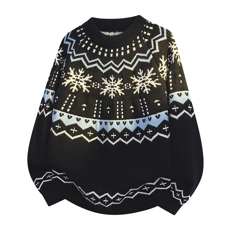 Men Pullovers Sweaters Tops Casual Loose Splice Print Knitted Round Neck Full Sleeve Knit Simple Top Fashion Color Block Patchwork Sweater Top Blouse 