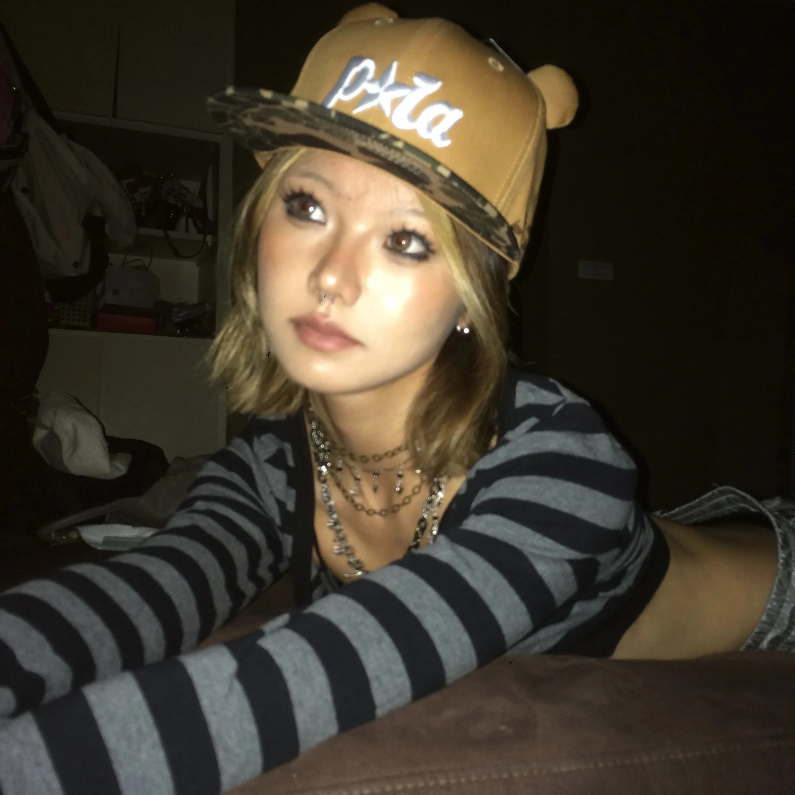 Karrram Trashy Y2k Crop Top Japanese 2000s Style Striped Long Sleeved Tshirt Vintage Harajuku High Street Tops American Retro 251027