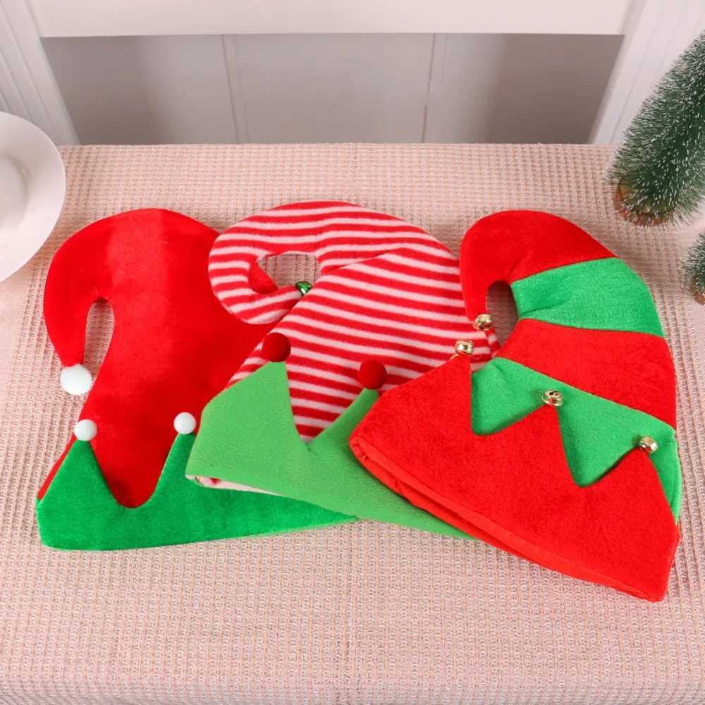 New Creative Ball Stripe Xmas Cap Soft Party Supplies Red Santa Elf Hat New Year Christmas Xmas Outdoor Christmas HatW251027