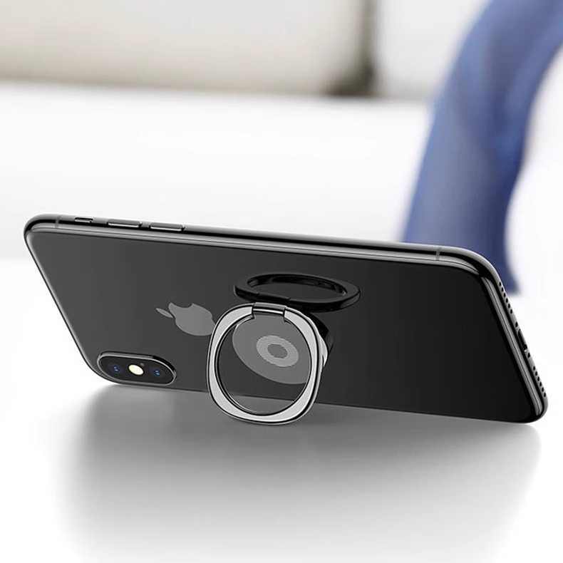 Ultra-Slim Round Metal Smartphone Holder with 360° Rotation for Stability