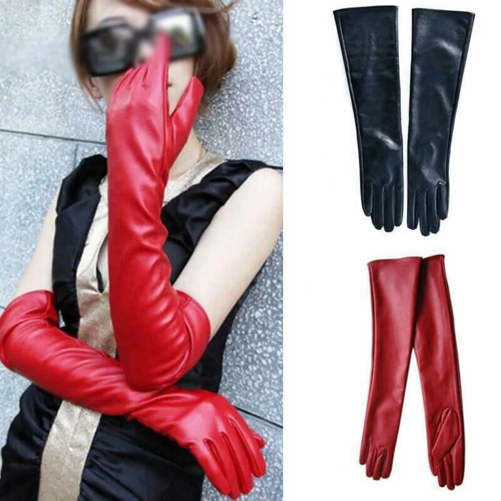 Fashion Women Long Elbow Gloves Evening Party Ladies Gloves Warm Winter Soft Leather Gloves 251021