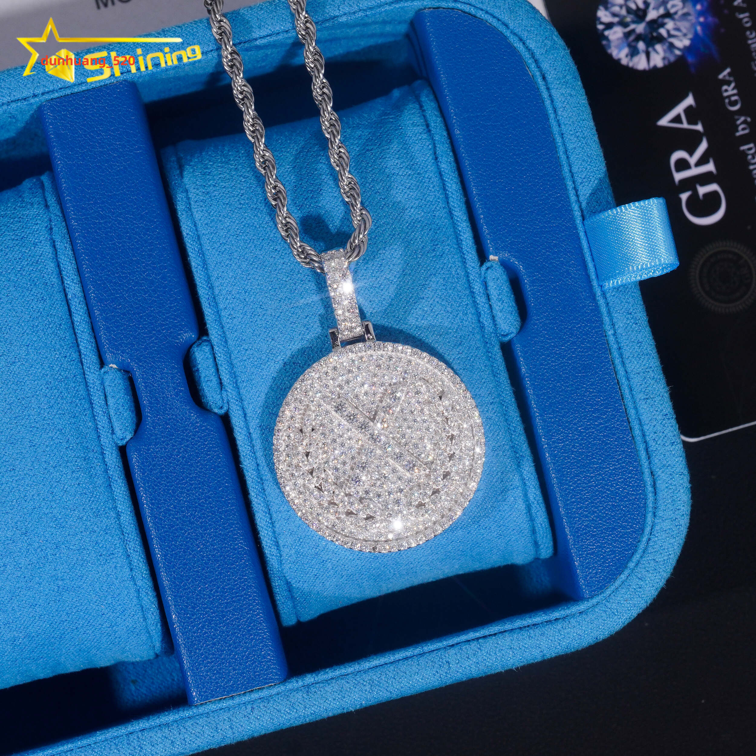 Hop Hip Iced Out Pendant Jewelry Pass Diamond Tester Sterling Silver 925 Moissanite Pendant Men Fashion Charm Pendants