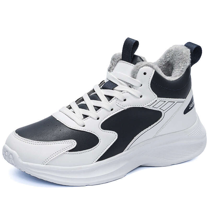 Quality Winter Warm Sports Shoes for Men, Fashionable Casual Outdoor Cotton Shoes, Wear-resistant Large Size 50, Versatile White Sneakers Designer Run