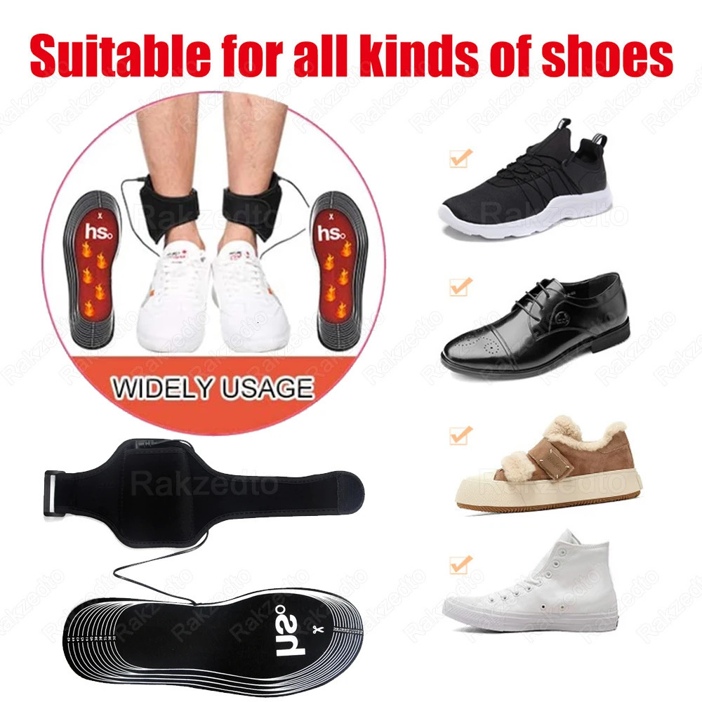 Usb Heated Shoe Insoles for Men Women Winter Outdoor Skiing Feet Warmer Shoes Pad Battery Electric Heating Thermal Insoles251020