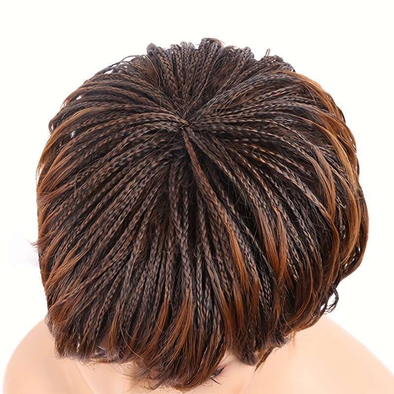 Natural-Looking Short Pixie Cut With Bangs - Synthetic Straight Women, Black & Brown Options, Rose Net Cap, High-Temperature Fiber, Perfect For Everyd