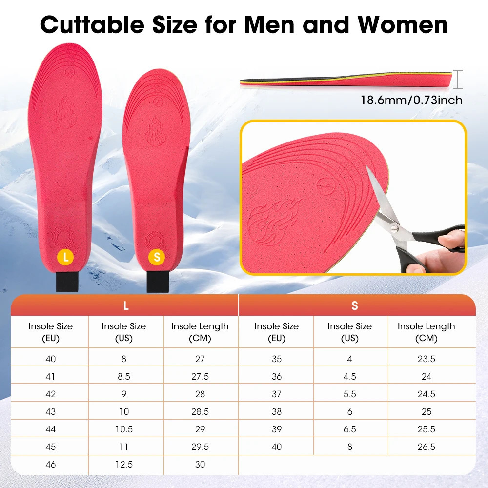 Cordless Heated Shoe Insoles APP Control Electric Foot Warming Pad Feet Warmer Sock Pad Mat Winter Heating Insole Winter Warm251020