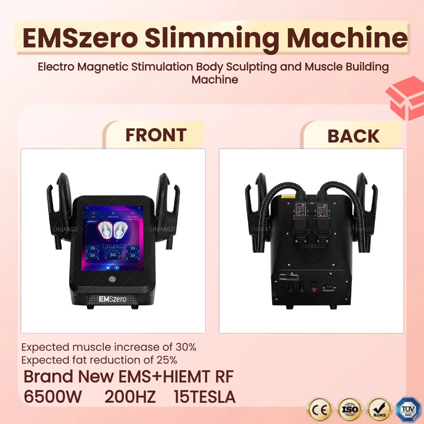 High-end EMSzero RF EMS Sculpting Body Sculpt Slimming Weight Loss Electro Magnetic Stimulation Body Sculpting and Muscle Building Machine HIemt EMS S