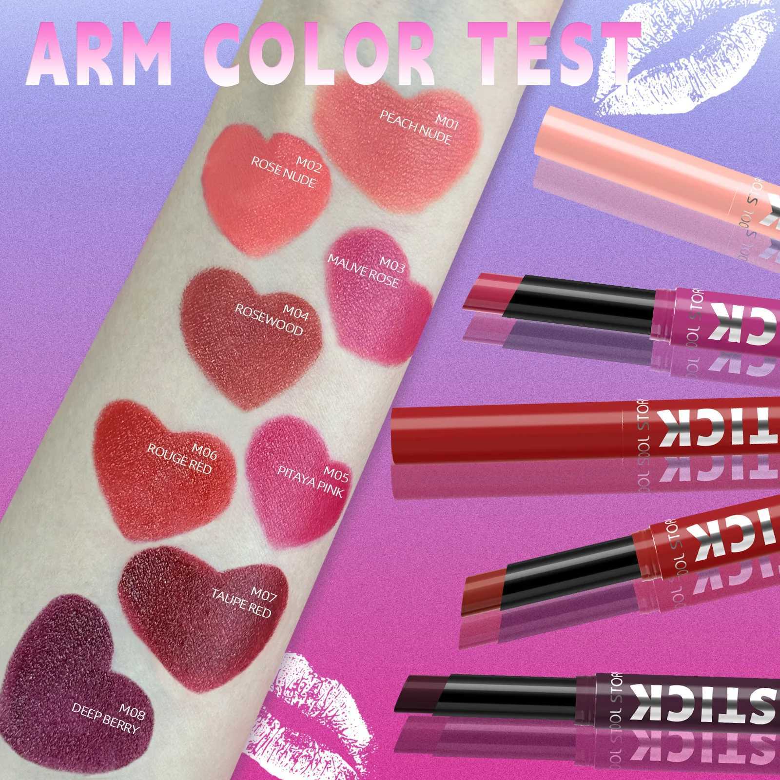 Matte Lipstick Pencil Waterproof Dark Berry Purple Lip Stick Long Lasting NonStick Lip Tint Nude Lipstick Pen Halloween Makeup W251027