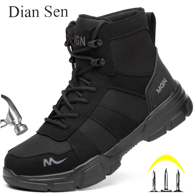 Work Boots Indestructible Safety Shoes Men Steel Toe Shoes PunctureProof Sneakers Women Non Slip Work Shoes Male Tactical Boots 251023CJ