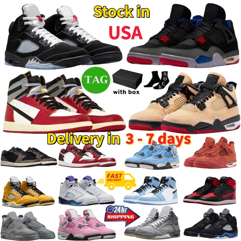 1s 4s 5s Basketball Shoes 4 Sneakers Black Cat for men women designer shoes Rare Black Metallic Reimagined Dark Mocha Thunder Mens Outdoor Trainers Size 36-47