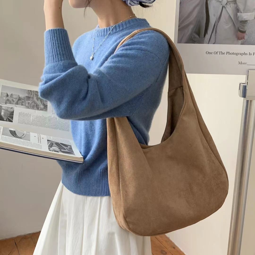 Autumn and Winter New Vintage Multi functional High end Suede Handbag Designer Fashion Women's Bag