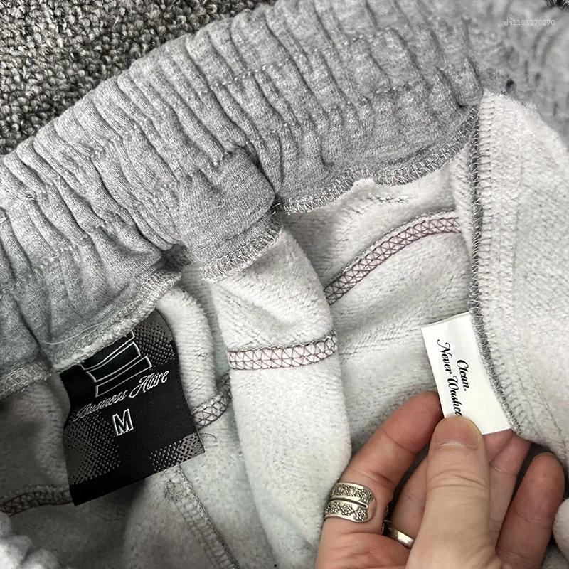 KROEN Men's Pants KROEN Business Attire Hoodie Set Quality Cotton Gray Black Jogger Drawstring Stripe Stitching Men Women Classic Embroidery Kroe