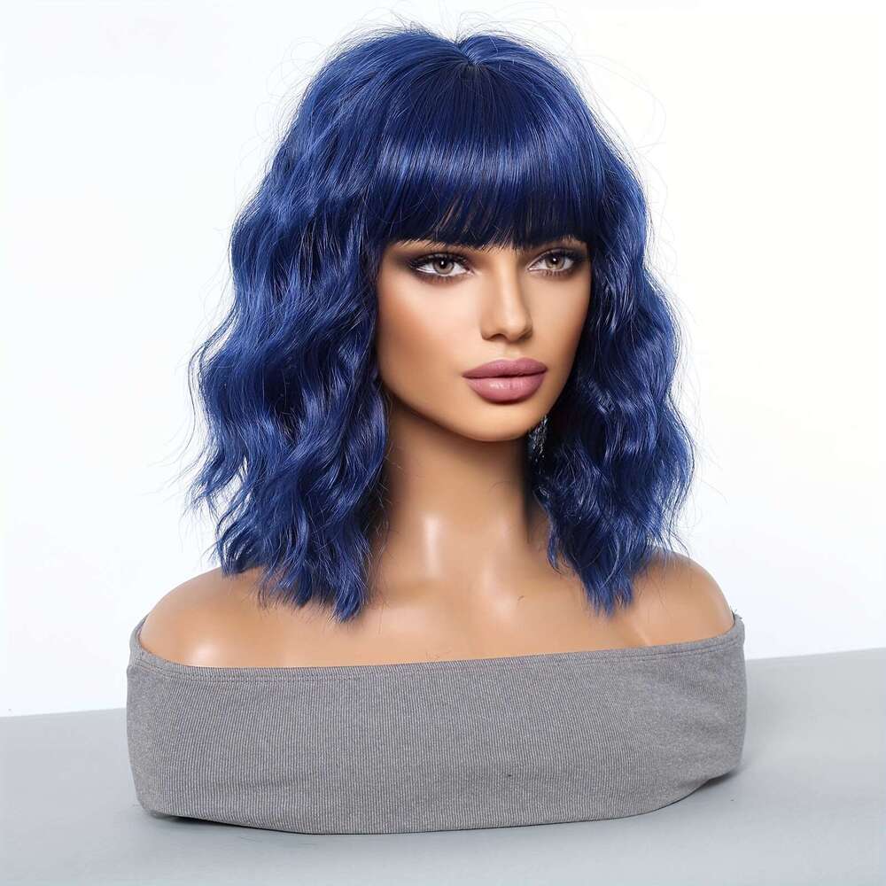 Colorful Short Straight Wig Synthetic Clip In Hair Natural Looking For Daily Use Halloween Christmas, Cosplay, Matte Finish, High Temperature