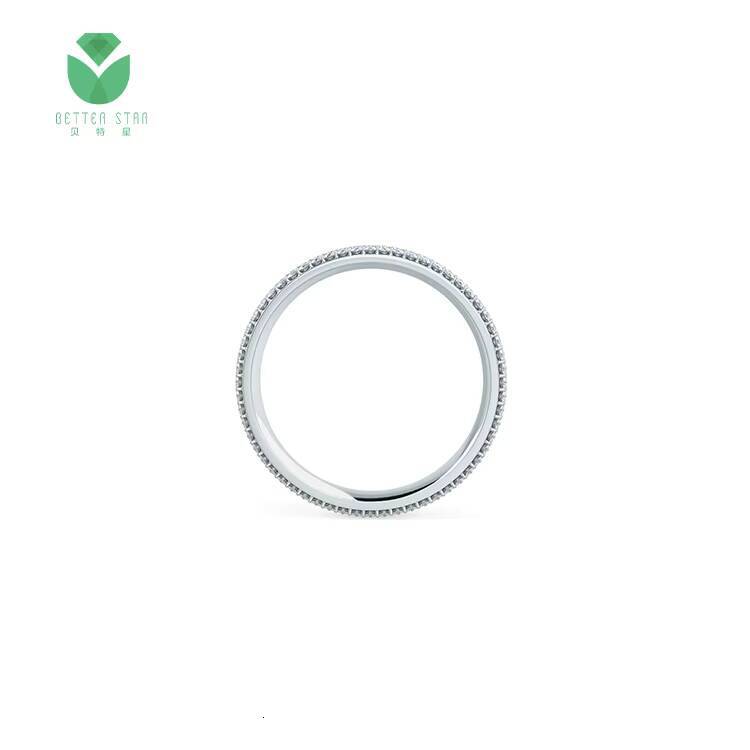 Classic Design HPHT White Lab Diamond Ring 9K 10K 14K 18K White Gold Round CVD Lab Diamond Engagement Ring Fine Jewelry Women