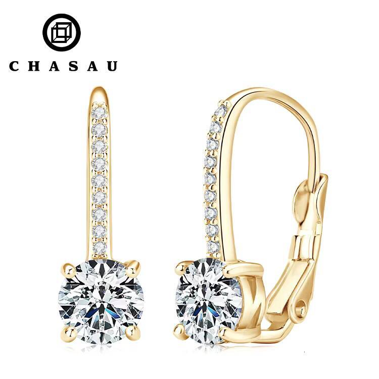 1ct Original 925 Sterling Silver Moissanite Earrings Sparkling 65mm D Color VVS1 Unique Ear Clips for Women