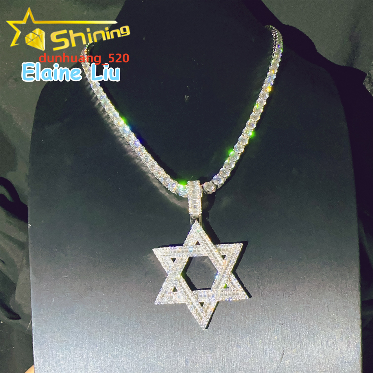 925 Sterling Silver Custom Pendant D Color VVS Moissanite Hip Hop Jewelry Iced Out Hip Hop Pendant