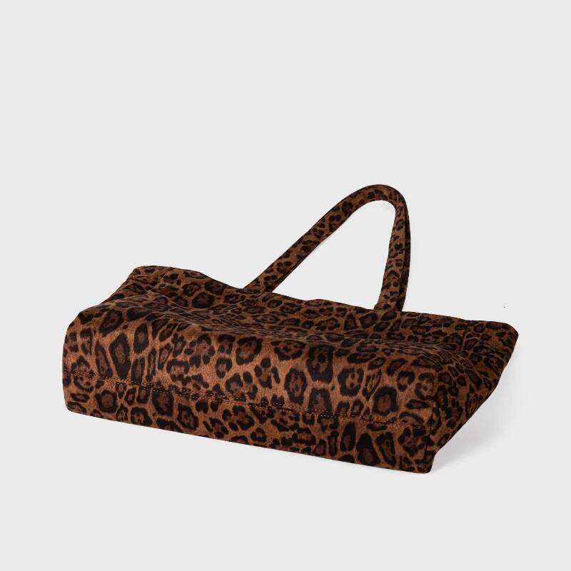 Fashion Large Capacity Women's Handbags Leopard Pattern School Work Shopping Tote Bag Retro Canvas Book Shoulder Bags Suotong1027