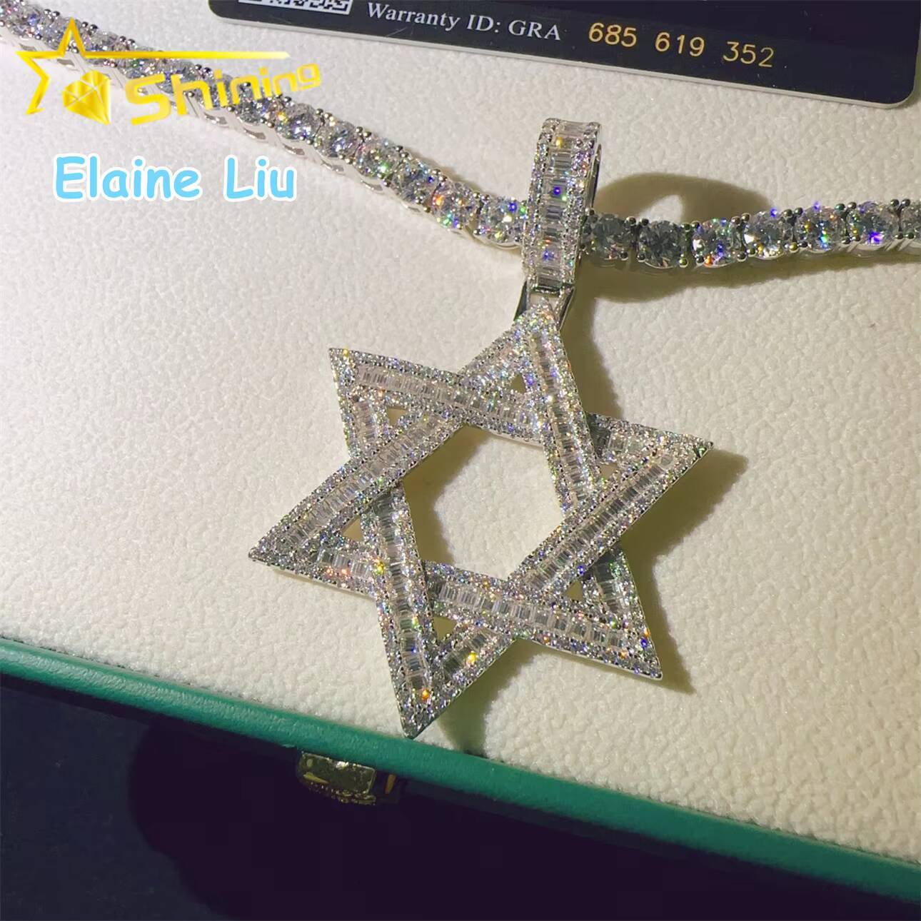 925 Sterling Silver Custom Pendant D Color VVS Moissanite Hip Hop Jewelry Iced Out Hip Hop Pendant