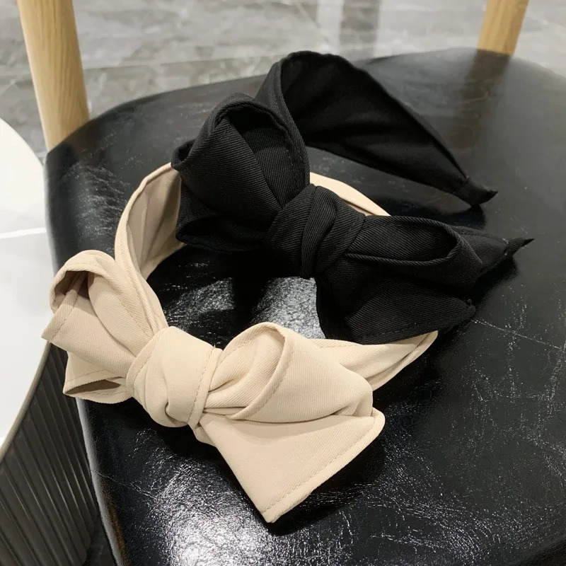 Black Bow Headband for Women Handmade High Level Hairband Solid Layers Bows Knotted Head Band Korean Bowknot Hair Hoop 251023