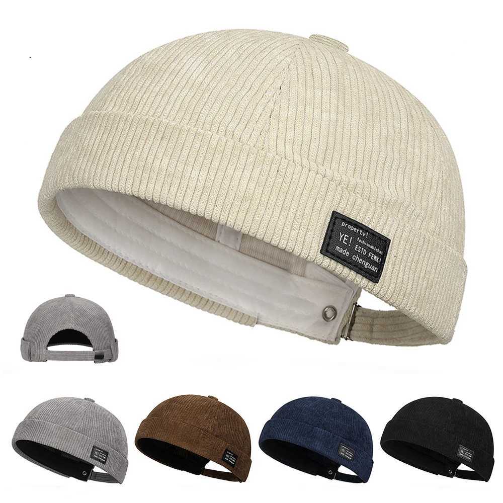 Brimless Skullies Cap Vintage Cotton Men Adjustable Landlord Docker Cap Multipurpos Beanie Hats Streetwear Dome Hat Hip Hop HatsW251027