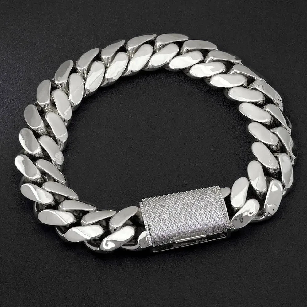 Hip Hop 100mm 20mm Chunky Heavy Chain Bling Iced CZ Clasp Bold Polishing Rose Gold Plated Miami Cuban Link Necklace Free delivery