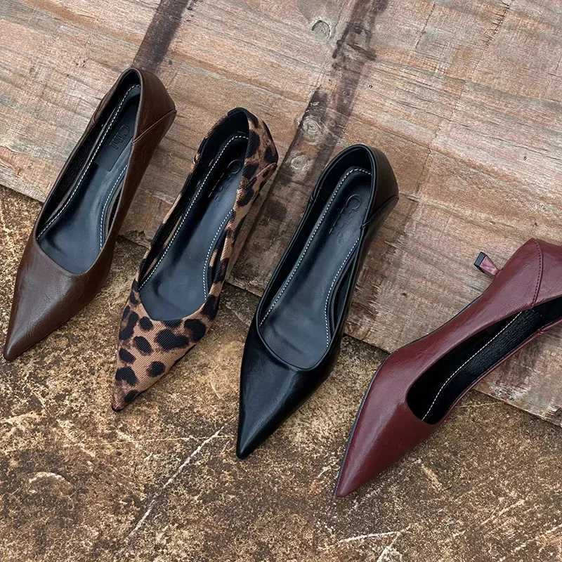 2025 Spring Vintage Women Leopard Pumps Shoes Fi Pointed Toe Slip Shoes Ccise Office Lady Shoes woman low heelsXJ251027
