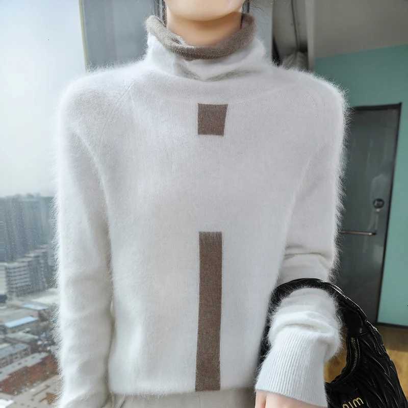 100 Mink Fur Knitted Sweater Womens New Top Pile Collar Cashmere Sweater Thickened Autumn And Winter Warm Jacket DBR058T251027
