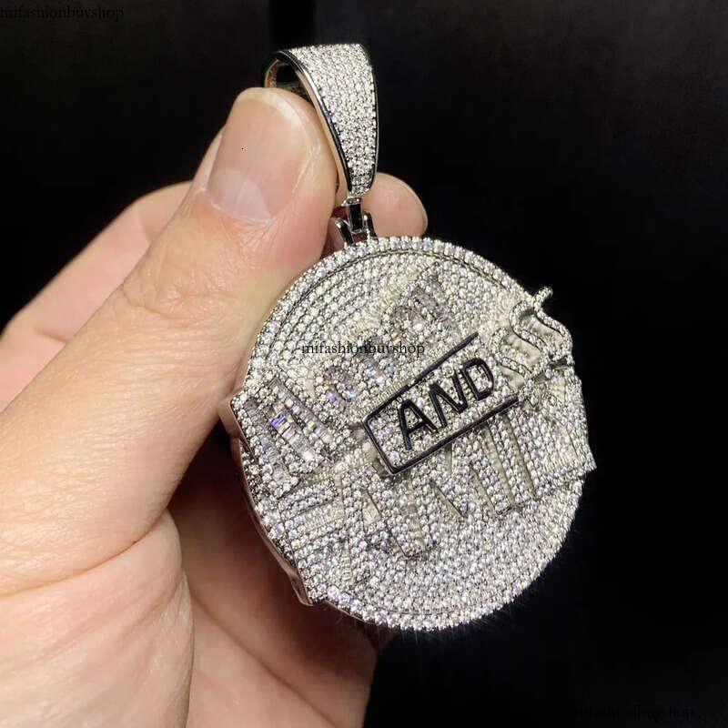 Hip Hop MONEY AND FAMILY Letters Pendant Necklace Full Zircon Mens Jewelry Gift