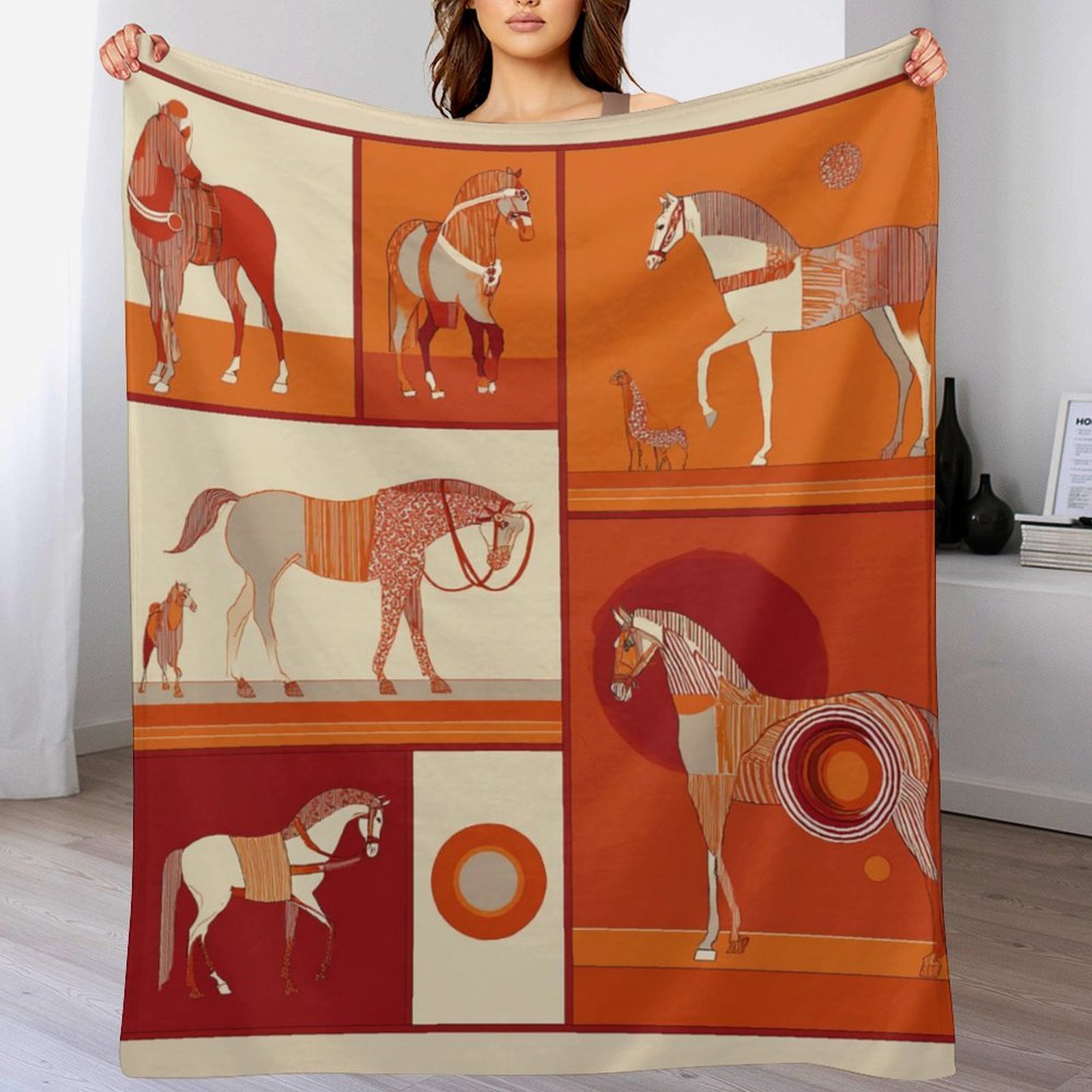 Custom H Designer Horse blanket blanket throw cashmere vibration blanket copert Home Travel Throw Summer Air Conditioner Beach home bedding blankets t