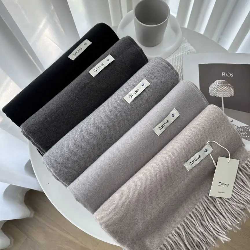 VISROVER new 32 wan winter scarf fashion fa shawls cashmere handfeeling winter wraps solid color winter hijab scarfW251027