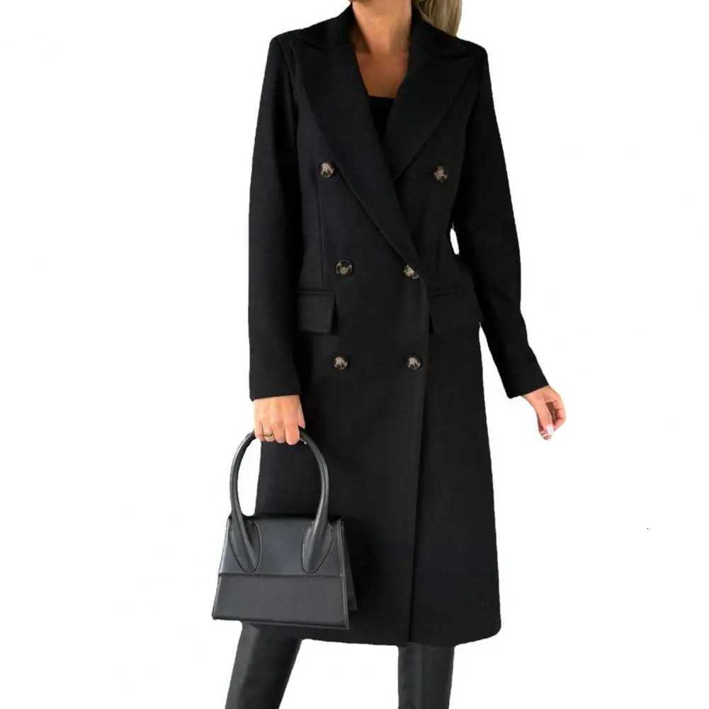 Woolen Outerwear Autumn Winter Female Overcoat Elegant Streetwear Stylish Lapel Buttons Woolen Coat Outerwear M251027