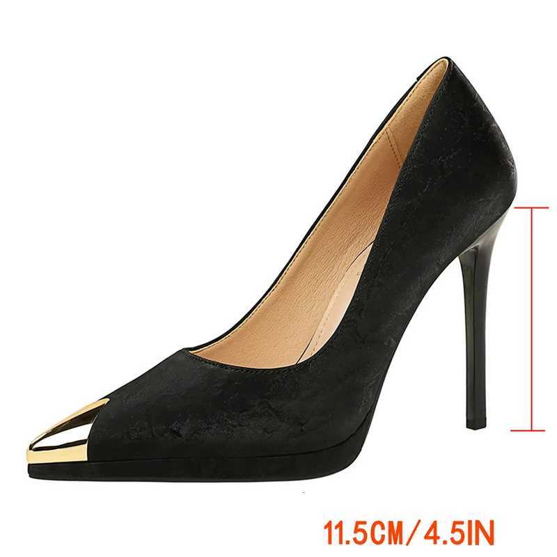 BIGTREE Shoes 115 cm Women Pumps Sexy high heels Metal pointed tip Stiletto Ladies shoes New Luxury banquet shoes Large size 43XJ251027