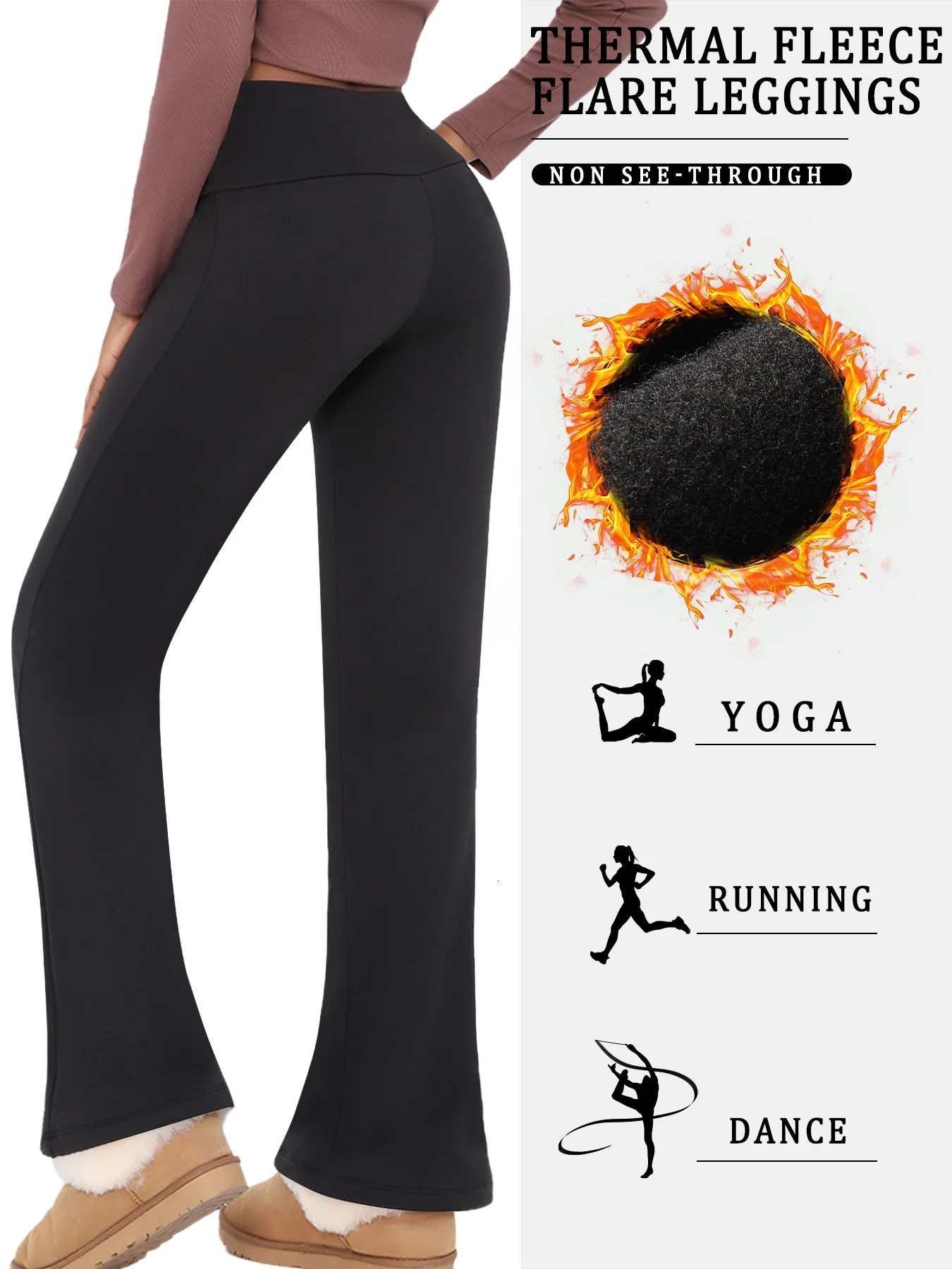 Womens Super Soft Flare Pants High Waisted Tummy Control Workout Yoga Leggings Bell Bottoms 251027
