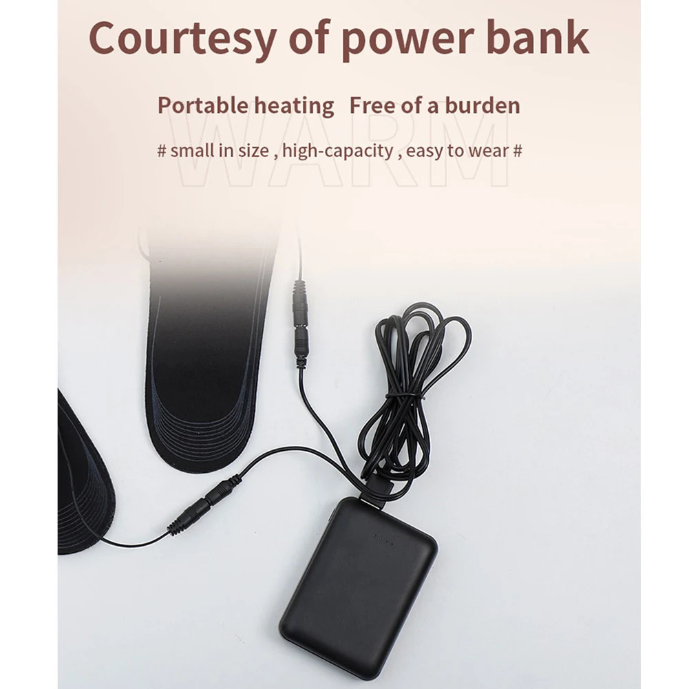 USB Rechargeable Heated Insoles Adjustable Temperature 3 Levels Electric Foot Warmer for Winter Outdoor Skiing Hiking Camping251020