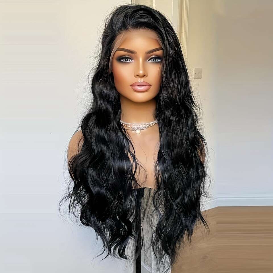 13X4 Front Women Natural Curly Hairline Synthetic Lace Wigs Pre-Plucked Wig Heat Resistant Fiber For Daily Use Deep Wave Glueless Wigs,26 Inch