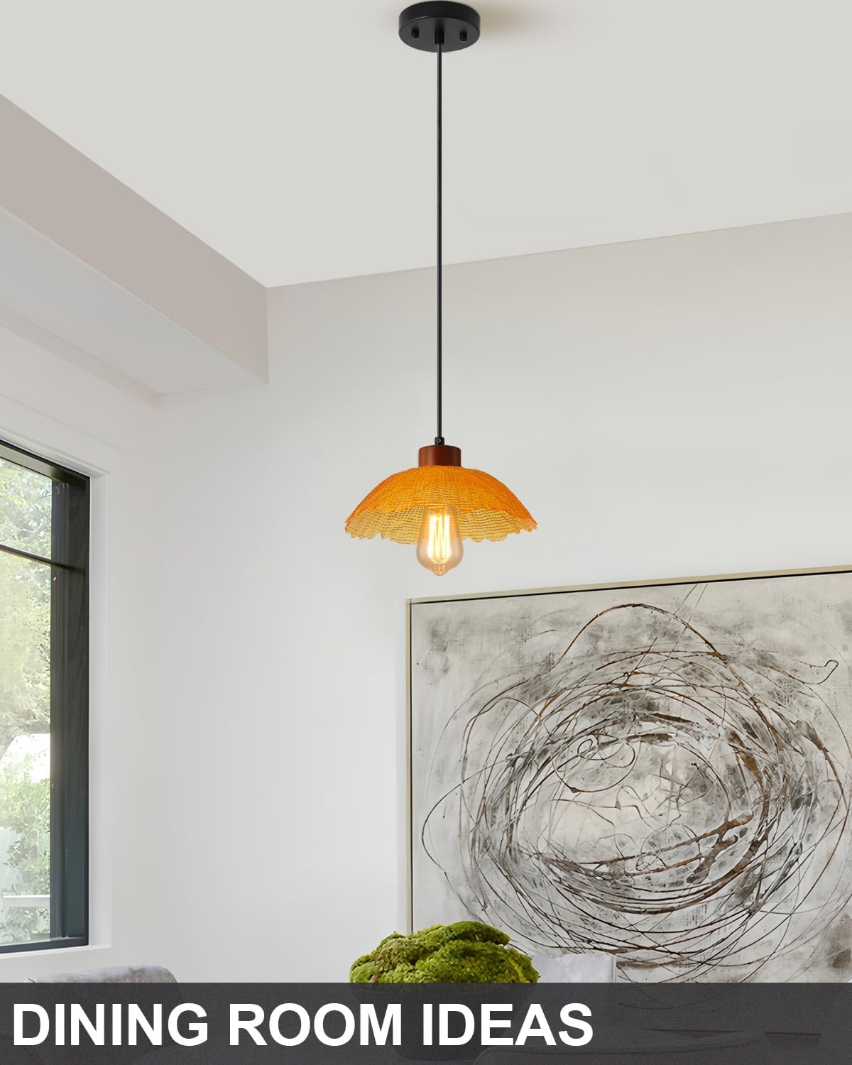 11inch Gradient Petal Ceiling Hanging Lamp,Adjustable Hanging line for Kitchen Island, Dining Room, Bedroom, Hallway,Farmhouse